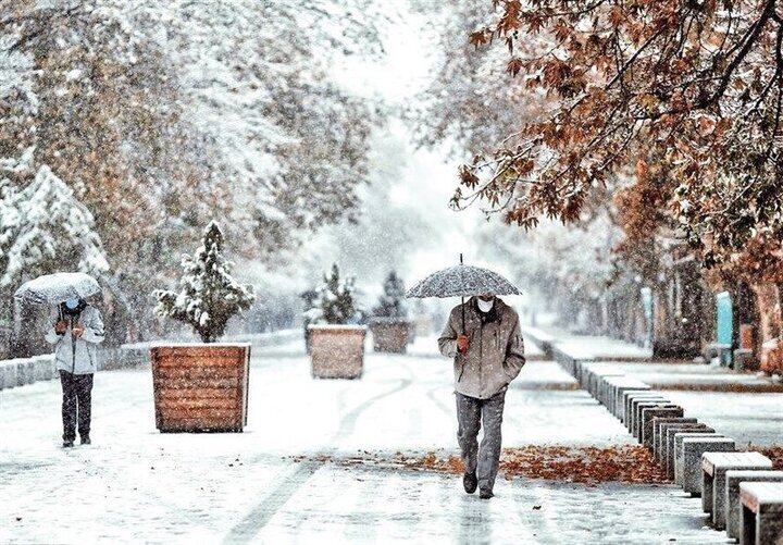 برف و باران در راه شیراز