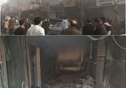 قدیمی‌ترین بازار شهر پارس آبادمغان در آتش سوخت