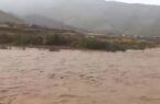 طغیان رودخانه فصلی گوربند شهرستان میناب