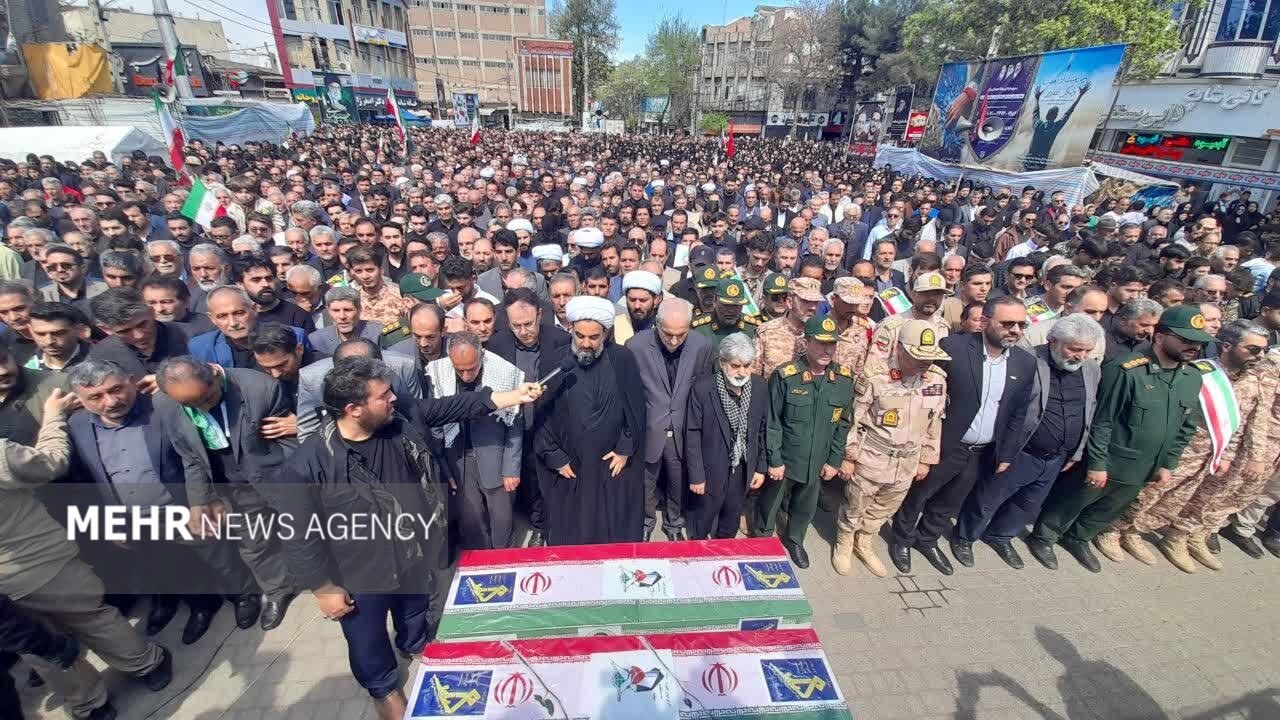 تشییع پیکر دو شهید مدافع وطن در پارس آباد مغان