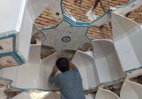 احیای تزئینات سردر عالی‌قاپوی اردبیل